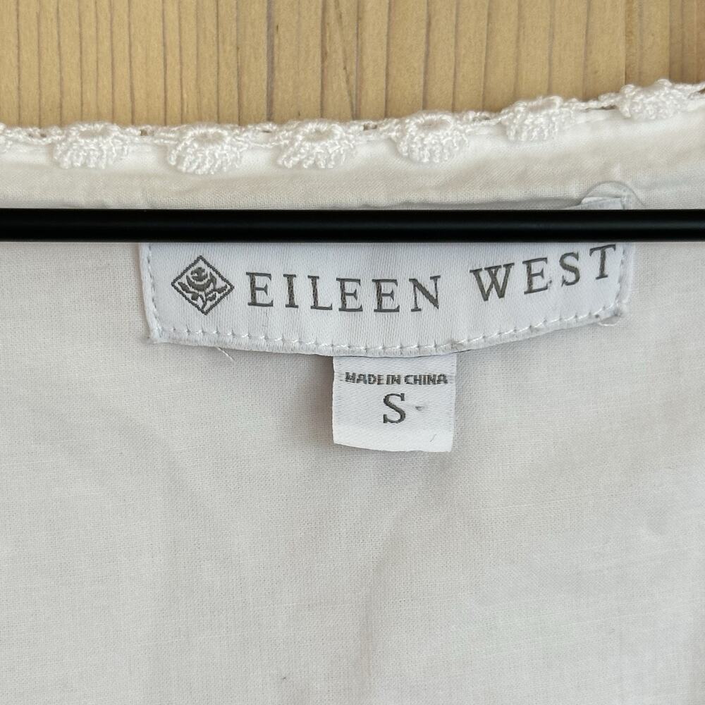 Eileen West 100% Cotton EMBROIDERED Long Ballet Nightgown S White Cottage Whimsy - Picture 7 of 11